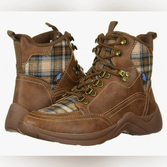 Rocket Dog Bristol Coast Engine Boots in Brown size 8 Hiking Plaid Lace Up - Picture 1 of 8
